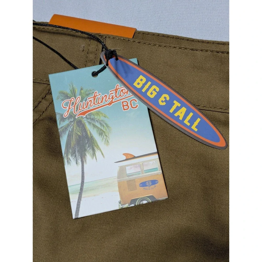 HUNTINGTON BC Men Big & Tall  48 (Actual 50x12) British Khaki Cargo Shorts NEW‎
